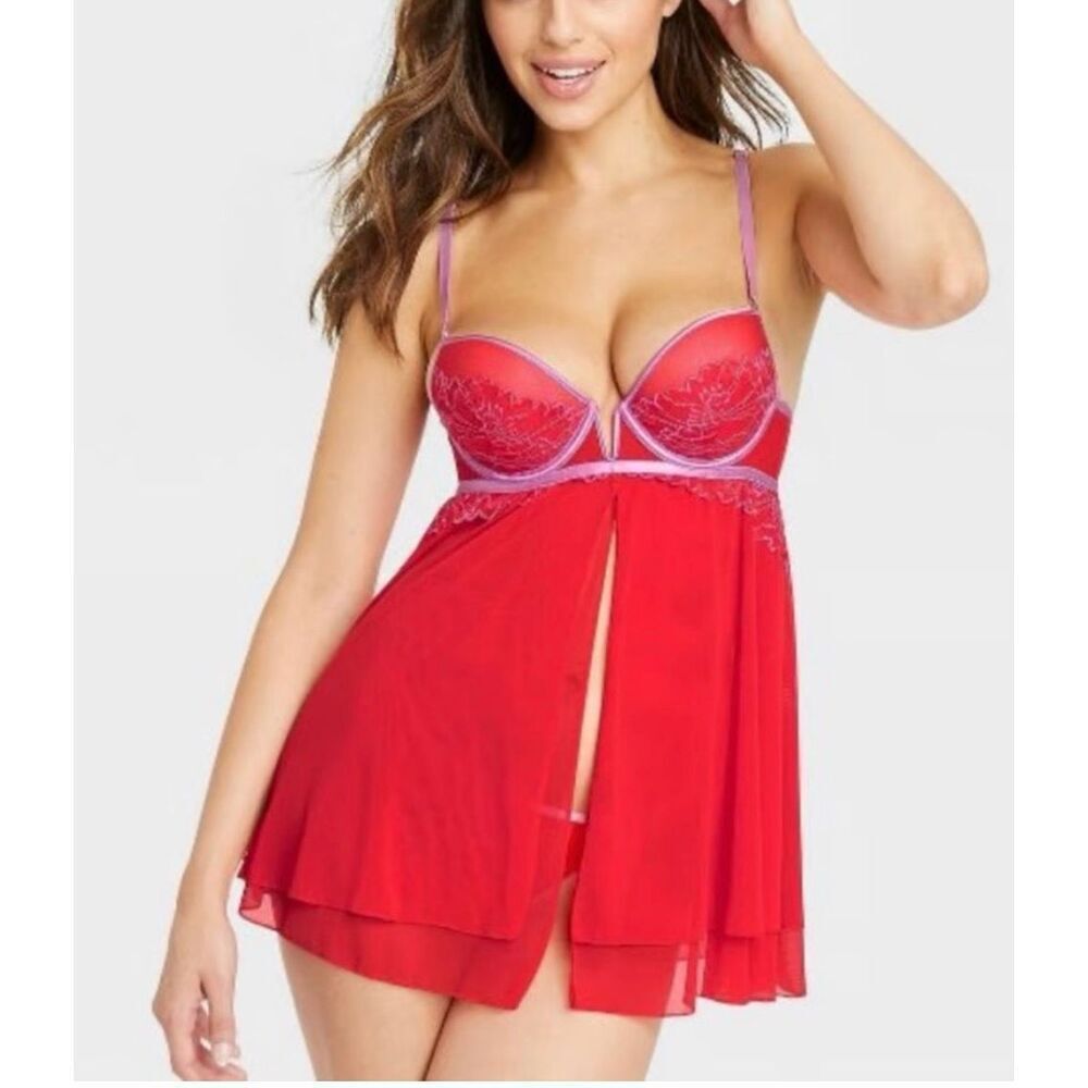 Auden pink and red push-up babydoll size largr